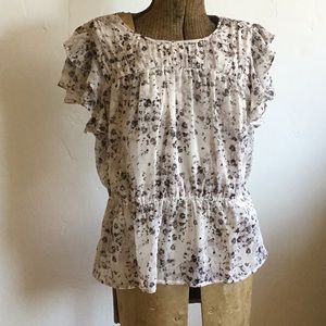 Simply Vera ruffle sleeve top, L